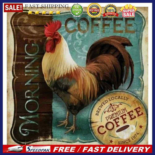Morning Rooster Oil Paint By Numbers DIY Handpainted on Canvas Wall Art Pic