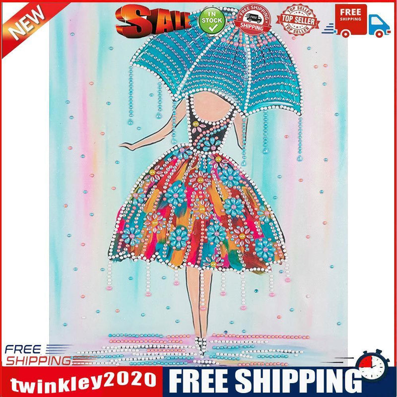 Diamond Painting Umbrella Girl Back Partial Special Drill Rhinestone Kit