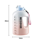 Large Capacity Water Bottle Gradient Color Time Marker Designed (Blue)