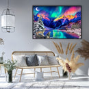 Northern Light Wolf Full Round Diamond Painting Kits 5D DIY Animal Art Picture