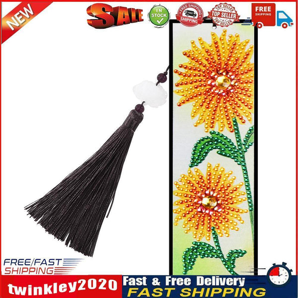 DIY Special Shaped Diamond Painting Bookmark Leather Tassel Cross Stitch Newly
