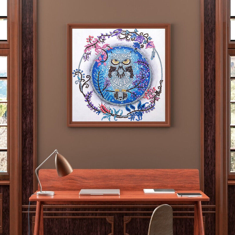 30x30cm 5D DIY Partial Special Shaped Drill Diamond Painting Owl for Ornament