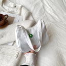 Women Purse Pure Color Underarm Bag Female Casual Shoulder Handbag (White)