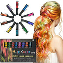 10Hair Color Chalks Crayons Disposable Hair Dye Comb Temporary Hair Dyeing~