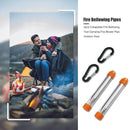 2x Collapsible Fire Bellowing Tool Stainless Steel Camping Fire Blower Pipes