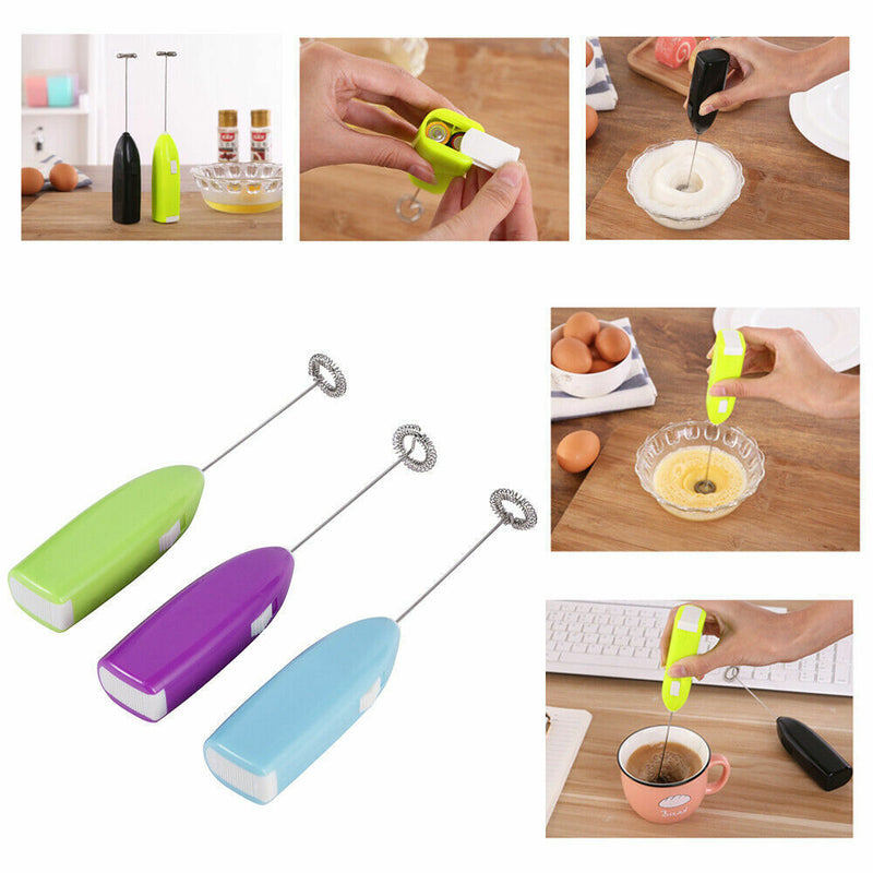 Handheld Coffee Latte Hot Chocolate Milk Frother Whisk Frothy Blend Whisker Tool
