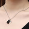 Women Double Chain Bear Pendant Necklace Clavicle Chain Pendant Choker Charm