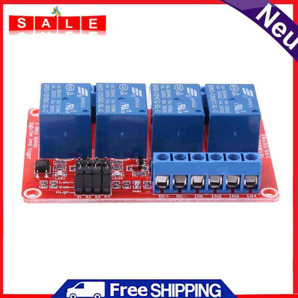 4-Channel 12V Relay Module with Opto Coupler H/L Level Triger for Arduino