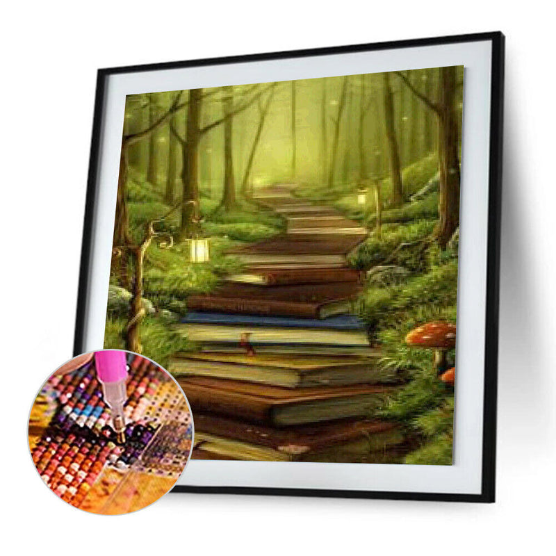 5D DIY Full Drill Diamond Painting Book Ladder Cross Stitch Embroidery Gift