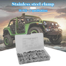 70pcs 7 Sizes Stainless Steel Single Ear Hose Clamps Fuel Air Pipe O Clips Newly
