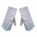 1Pair Kid Gloves White Short Satin Feel Hold Flower For 3-10 & H0V5 I0P0 X4M1