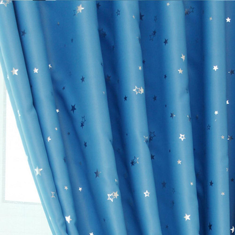 Full Blackout Shading Stars Bedroom Balcony Curtains Hook Grommet Purdah(3)