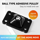4pcs Stainless Steel Self-Adhesive Universal Pulley Caster Pulleys (Black)