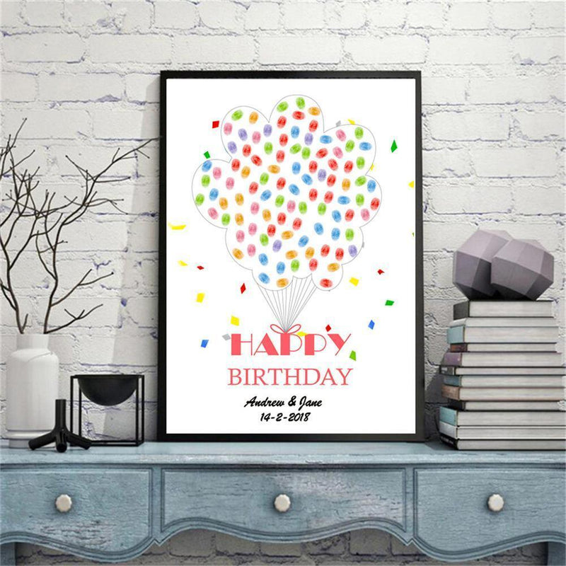 DIY Guest Signature Sign-in Canvas Fingerprint Painting for Wedding (4)