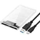 2.5 inch Transparent Hard Disk Case USB Type-C to SATA HDD SSD Mobile Enclosure