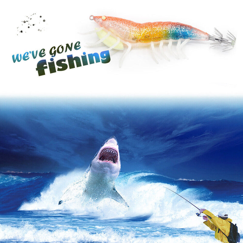 12cm Luminous Squid Jig Sea Fishing Lure Octopus Shrimp Cuttlefish Squid Ho
