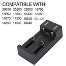 Universal 2 Slots Smart USB 18650 Battery Charger for 3.7V Rechargeable Battery