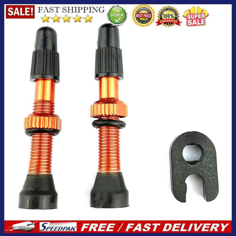 2pcs 48mm Alloy Stem Presta Valve + Tool for Road MTB Bike Tubeless Tire Ty