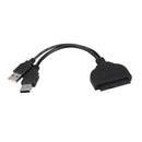 USB 3.0 to SATA 22Pin 2.5Inch Hard Disk Driver Adapter with USB Power Cable