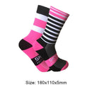 Breathable Striped Cycling Socks Women Men Sports Soccer Running Long Socks