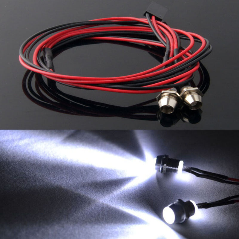 2pcs RC Cars 5mm LED 70cm Headlight Taillight for 1/12 1/18 1/10 1/8 Axial Scx10