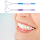 2pcs Tongue Brush Tongue Scraper Cleaner Dental Oral Care (Purple+Blue) Newly
