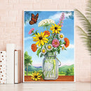 5D Diamond Painting Kit Vase Flower Full Round Drill Rhinestone DIY Wall Cr
