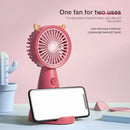 Mini Portable Fan Cute Antler USB Rechargeable Pocket Handheld Cooler (Red)