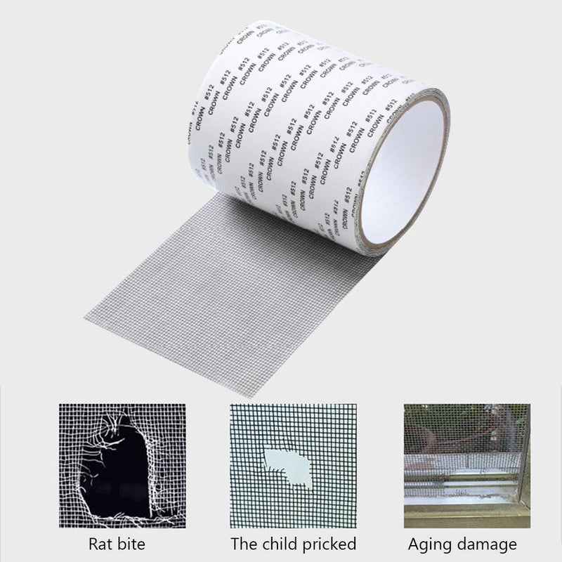 3pcs Repair Tape Self Adhesive Mosquito Window Net Repair Patch (Grey)