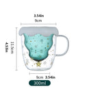 Transparent Glass Christmas Tree Creative Mug Water Bottle Milk Cup With Cover