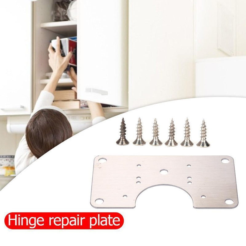 Stainless Steel Hinge Fixing Plate for Cabinet Door Repair Installer Kits
