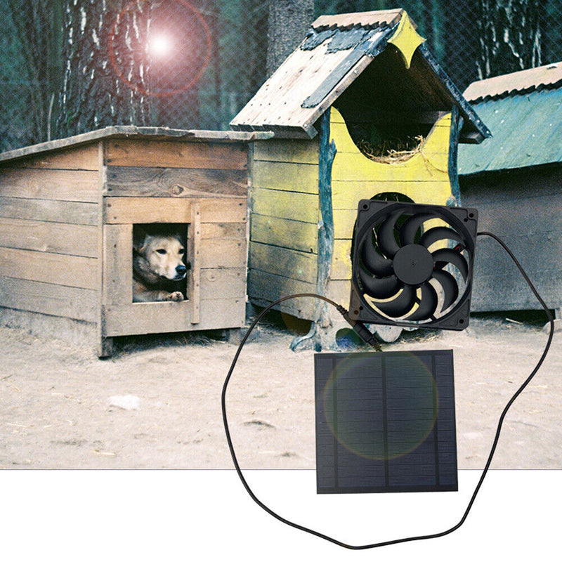 5W 6V Greenhouse Mini Solar Panel Exhaust Fan for Dog Chicken Pet House