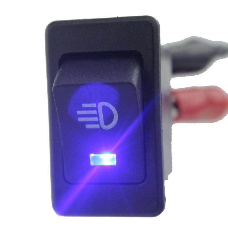 12V 35A 4 Pin Fog Light Rocker Switch with LED for Car Truck Dash (Blue)