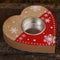 Christmas Love Heart Candlestick Wooden Candle Holder Desktop Decoration