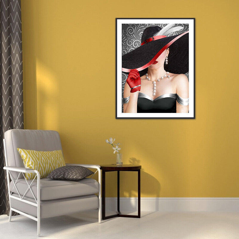 5D DIY Diamond Painting Elegant Lady Full Round Drill Mosaic Picture Wall Arts