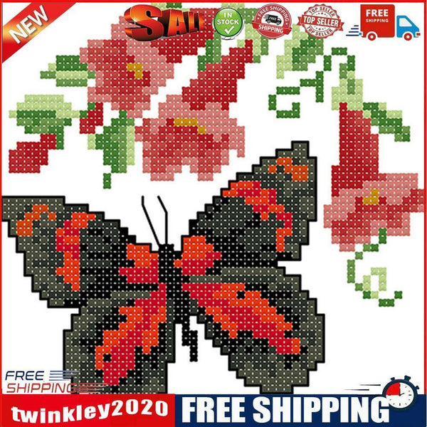 14CT Stamp Cotton Thread Picture Butterfly Cross Stitch Needlework (D854)
