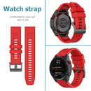 Silicone Wriststrap for Garmin Fenix 7 Watch Strap 22mm Watchband (Red)