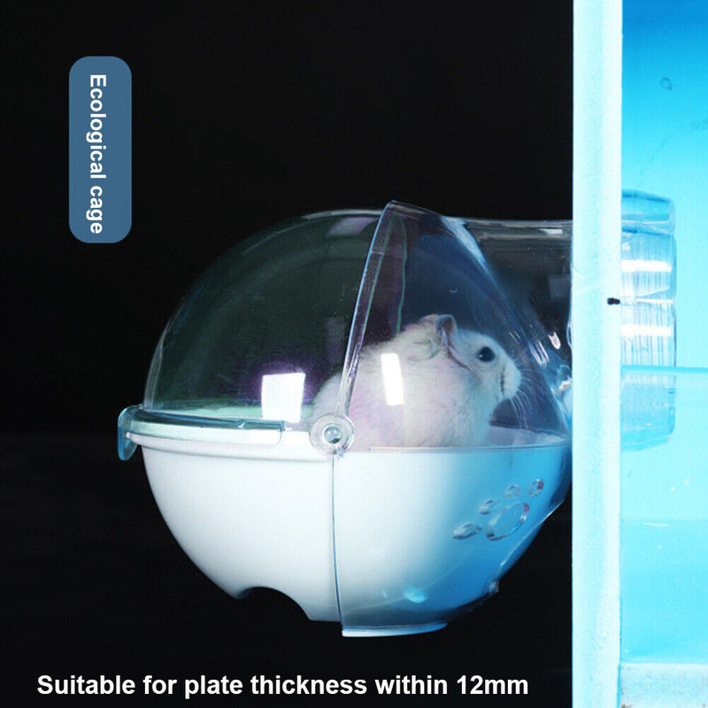 Cute Hamster Mouse Bathroom Toilet Cage Plastic Animal Bath Sand Box (Blue)