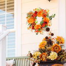 45CM Halloween Wreath Fall Door Pumpkin Wreath Garland Autumn Thanksgiving-Decor