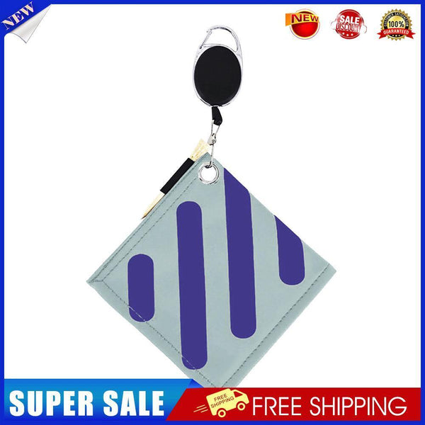 Golf Ball Cleaning Bag with Buckle Double-Sided Golf Wiping Towel (Blue)