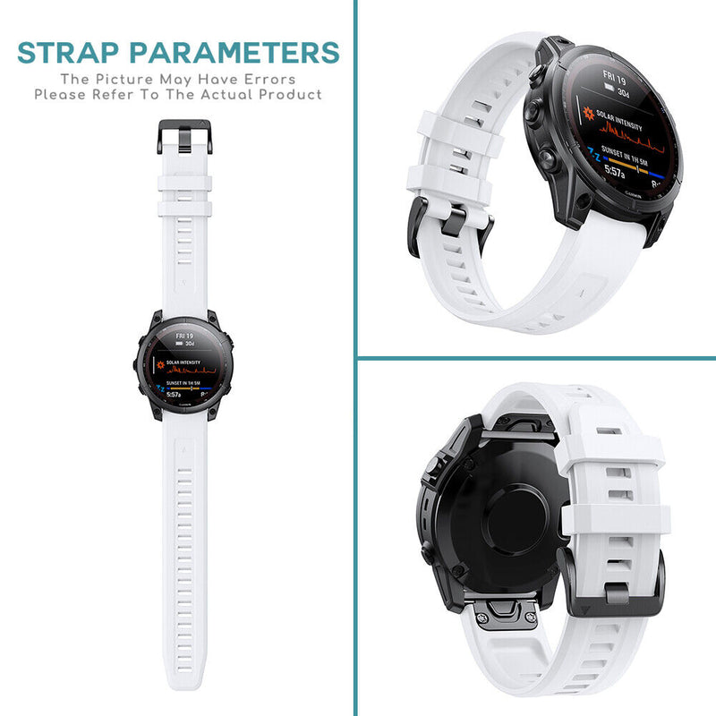 #A 26mm Silicone Strap for Garmin Fenix 7X/6X/5X/5X Plus/3/3 HR Smartwatch Bra