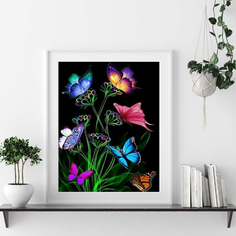 Butterfly Oil Paint By Numbers DIY Coloring Picture Kits for Adults Children Art