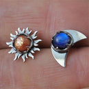Gift Birthday Party Bohemia Ear Studs Sun and Moon Earring Celestial Moonstone