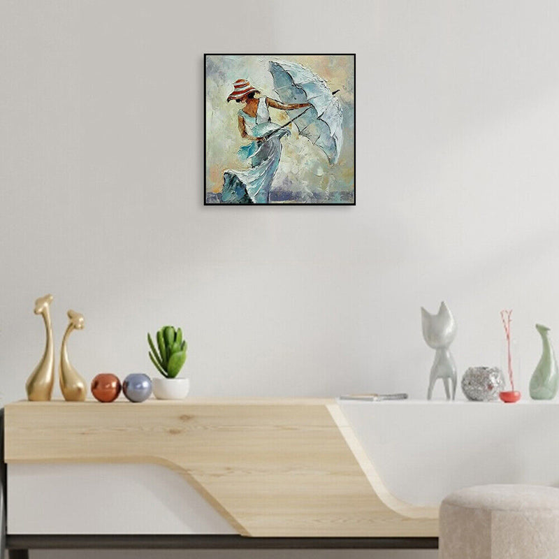 20X20cm Frameless Oil Paint By Numbers Picture DIY Painting (Umbrella Girl)