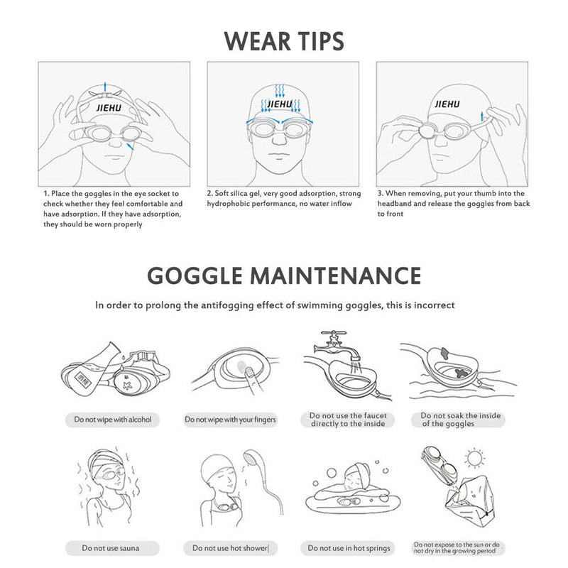 Swimming Glasses Waterproof Anti-fog Adults Diving Goggles (Clear Green)