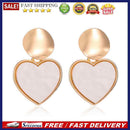 Korean Geometric Heart Pendant Dangle Earrings Women Round Metal Eardrop Jewe