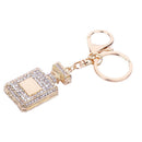 Rhinestone Crystal Perfume Bottle Key Ring Keychain Bag Pendant for Girls