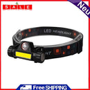 2pcs LED COB Headlights USB Rechargeable Headlamp Fishing Headlights
