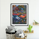 Full Cross Stitch Villa Car 11CT DIY Printed Needlework Embroidery Home Decor