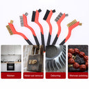 3pcs Wire Brush 7 inch Mini Micro Rust Paint Remover Scrubbing Brushes Red Newly